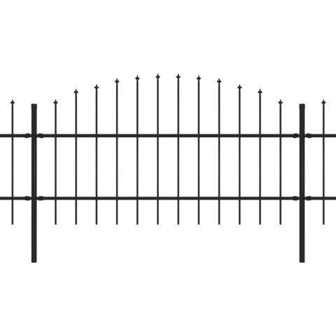  Panele ogrodzeniowe z grotami, stal, (0,75-1) x 8,5 m, czarne