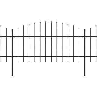  Panele ogrodzeniowe z grotami, stal, (1-1,25) x 13,6 m, czarne