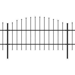  Panele ogrodzeniowe z grotami, stal, (0,75-1)x11,9 m, czarne