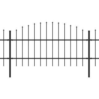  Panele ogrodzeniowe z grotami, stal, (0,75-1) x 3,4 m, czarne