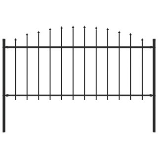  Panel ogrodzeniowy z grotami (0,5-0,75) x 1,7 m, stal, czarny