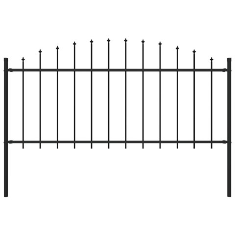  Panel ogrodzeniowy z grotami (0,5-0,75) x 1,7 m, stal, czarny