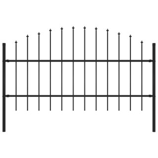  Panel ogrodzeniowy z grotami (0,75-1) x 1,7 m, stal, czarny