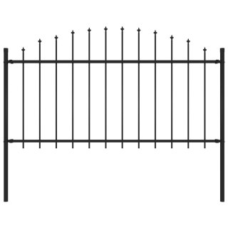  Panel ogrodzeniowy z grotami, stal, (1,25-1,5) x 1,7 m, czarny