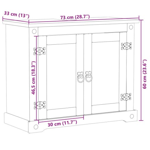  Szafka pod umywalkę Corona, 73x33x60 cm, lite drewno sosnowe