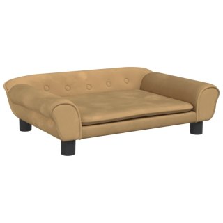  Sofa dla dzieci, brązowa, 70x45x26 cm, aksamit