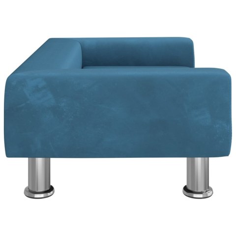  Sofa dla dzieci, niebieska, 70x45x26,5 cm, aksamit