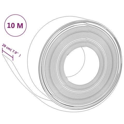  Obrzeża ogrodowe, 2 szt., czarne, 10 m, 20 cm, polietylen