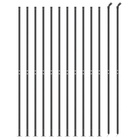  Ogrodzenie z siatki, ze stopami słupków, antracytowe, 2,2x25 m