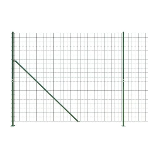  Ogrodzenie z siatki, ze stopami słupków, zielone, 2,2x25 m