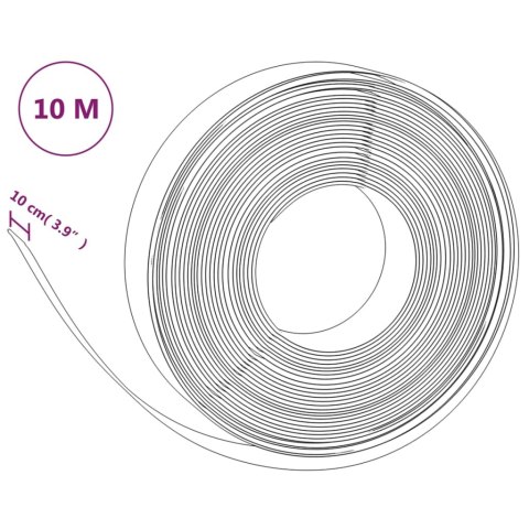  Obrzeża ogrodowe, 2 szt., czarne, 10 m, 10 cm, polietylen