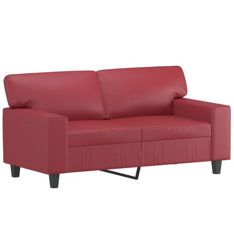  2-os. sofa z poduszkami, winna czerwień, 120 cm, sztuczna skóra