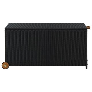  Skrzynia ogrodowa, czarna, 120x65x61 cm, rattan PE