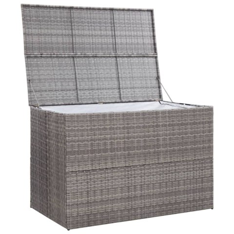  Skrzynia ogrodowa, szara, 150 x 100 x 100 cm, rattan PE