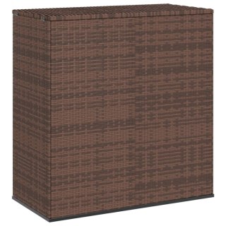  Skrzynia na poduszki ogrodowe, rattan PE, 100x49x103,5 cm, brąz