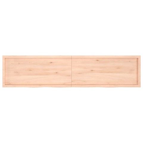  Półka, 220x50x(2-4) cm, surowe lite drewno dębowe