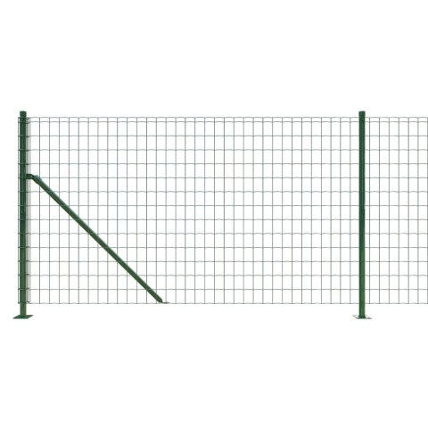  Ogrodzenie z siatki, ze stopami słupków, zielone, 1x25 m