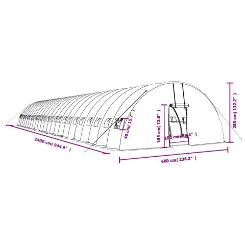  Szklarnia ze stalową ramą, biała, 144 m², 24x6x2,85 m