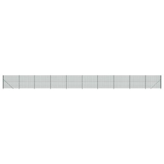  Ogrodzenie z siatki, ze stopami słupków, zielone, 2,2x25 m