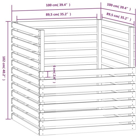  Kompostownik, 100x100x102 cm, lite drewno sosnowe