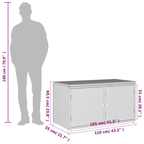  Szafka ogrodowa, beżowa, 110x55x60,5 cm, polirattan