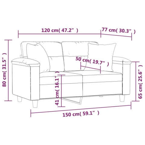  2-os. sofa z poduszkami, winna czerwień, 120 cm, sztuczna skóra