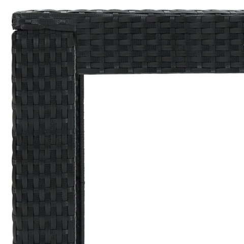  Ogrodowy stolik barowy, czarny, 100x60,5x110,5 cm, polirattan