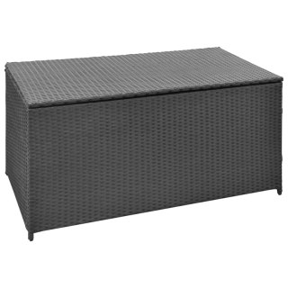  Skrzynia ogrodowa, czarna, 120 x 50 x 60 cm, rattan PE