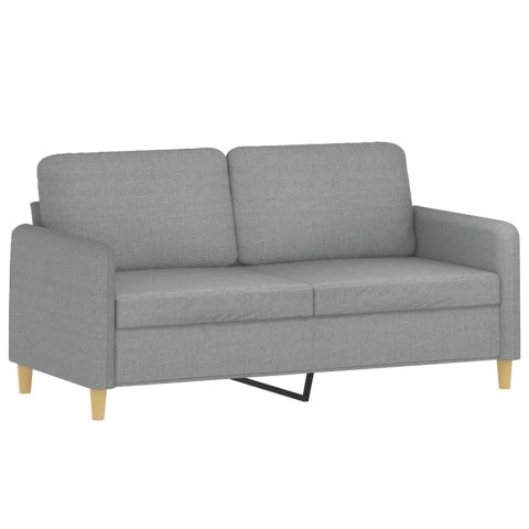  2-osobowa sofa z poduszkami, jasnoszara, 140 cm, tkanina