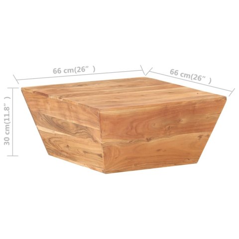  Stolik kawowy w kształcie V, 66x66x30 cm, lite drewno akacjowe