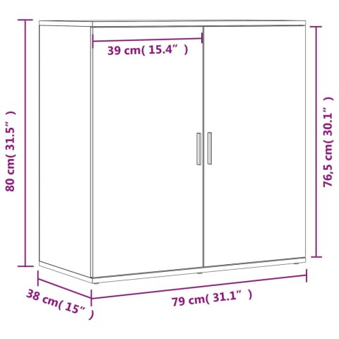  Szafki, 2 szt., białe, 79x38x80 cm, materiał drewnopochodny