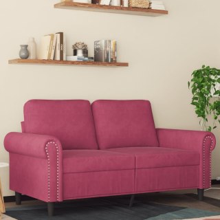  Sofa 2-osobowa, winna czerwień, 120 cm, tapicerowana aksamitem