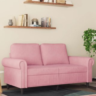  Sofa 2-osobowa, różowy, 120 cm, tapicerowana aksamitem