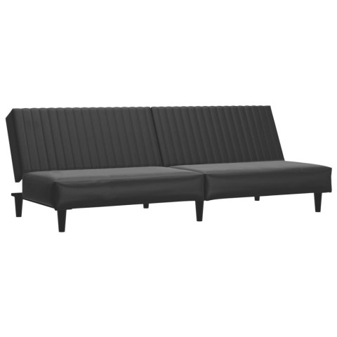  2-osobowa sofa, czarna, sztuczna skóra