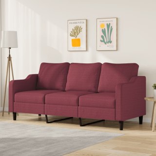  Sofa 3-osobowa, winna czerwień, 180 cm,tapicerowana tkaniną