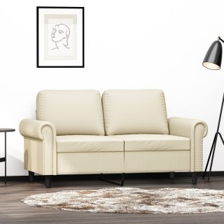  2-osobowa sofa, kremowy, 120 cm, sztuczna skóra