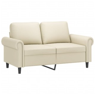  2-osobowa sofa, kremowy, 120 cm, sztuczna skóra