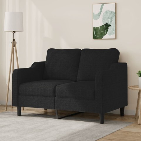  Sofa 2-osobowa, czarna, 120 cm, tapicerowana tkaniną