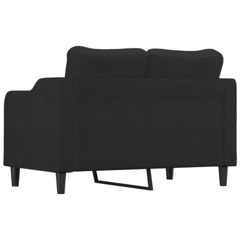  Sofa 2-osobowa, czarna, 120 cm, tapicerowana tkaniną