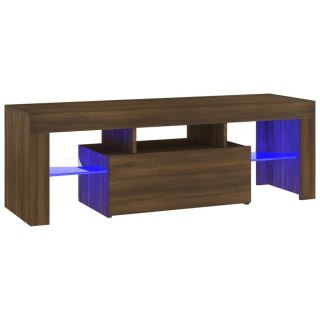  Szafka pod TV z oświetleniem LED, brązowy dąb, 120x35x40 cm