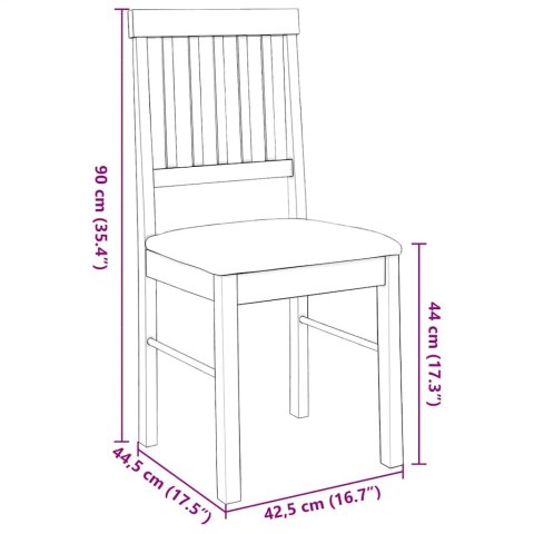  Krzesła do jadalni z poduszkami 2 szt. lite drewno guma