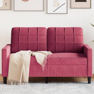 VidaXL Sofa 2-osobowa, winna czerwień, 120 cm, tapicerowana aksamitem