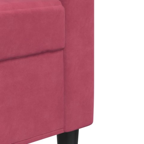 VidaXL Sofa 2-osobowa, winna czerwień, 120 cm, tapicerowana aksamitem