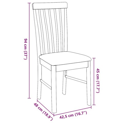  Krzesła do jadalni z poduszkami 2 szt. lite drewno guma