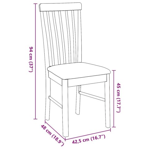  Krzesła do jadalni z poduszkami 2 szt. lite drewno gumowe