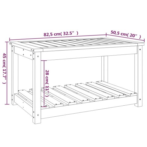  Stolik ogrodowy, 82,5x50,5x45 cm, lite drewno sosnowe