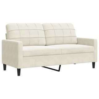 VidaXL Sofa 2-osobowa, kremowy, 140 cm, tapicerowana aksamitem