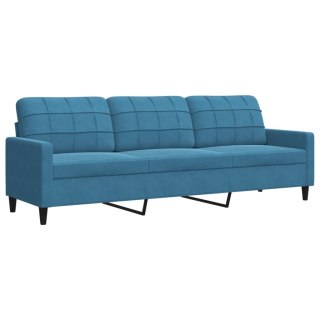 VidaXL Sofa 3-osobowa, niebieski, 210 cm, obita aksamitem