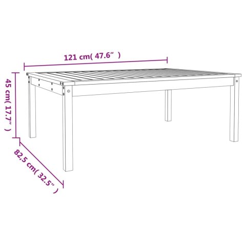  Stolik ogrodowy, 121x82,5x45 cm, lite drewno sosnowe