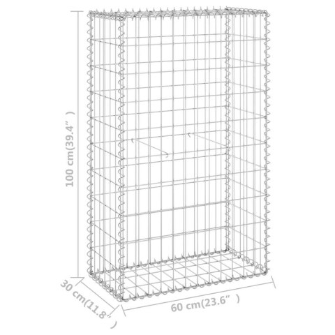  Ściana gabionowa z pokrywami, galwanizowana stal, 60x30x100 cm